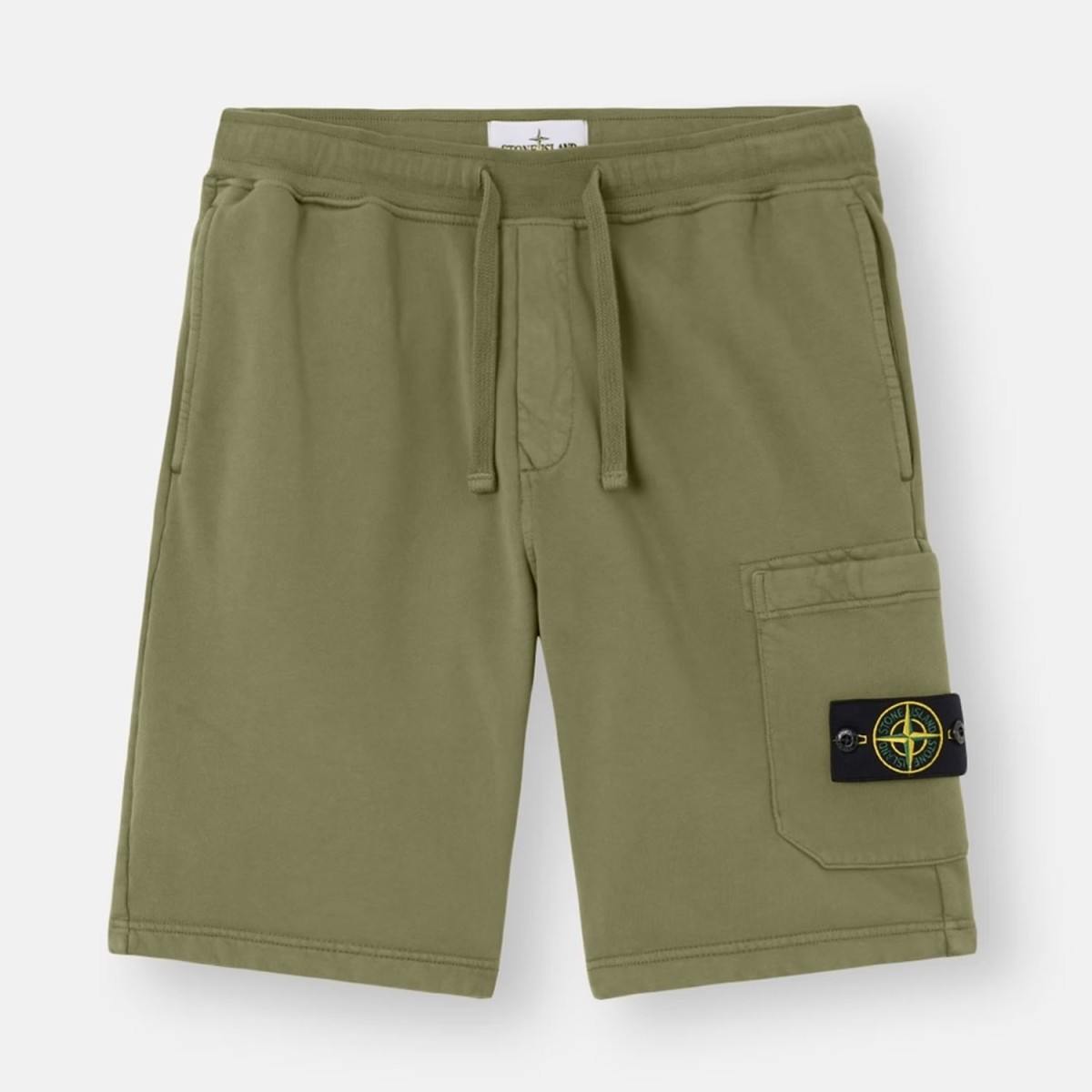 Stone Island Organic Cotton Cargo Shorts — Khaki