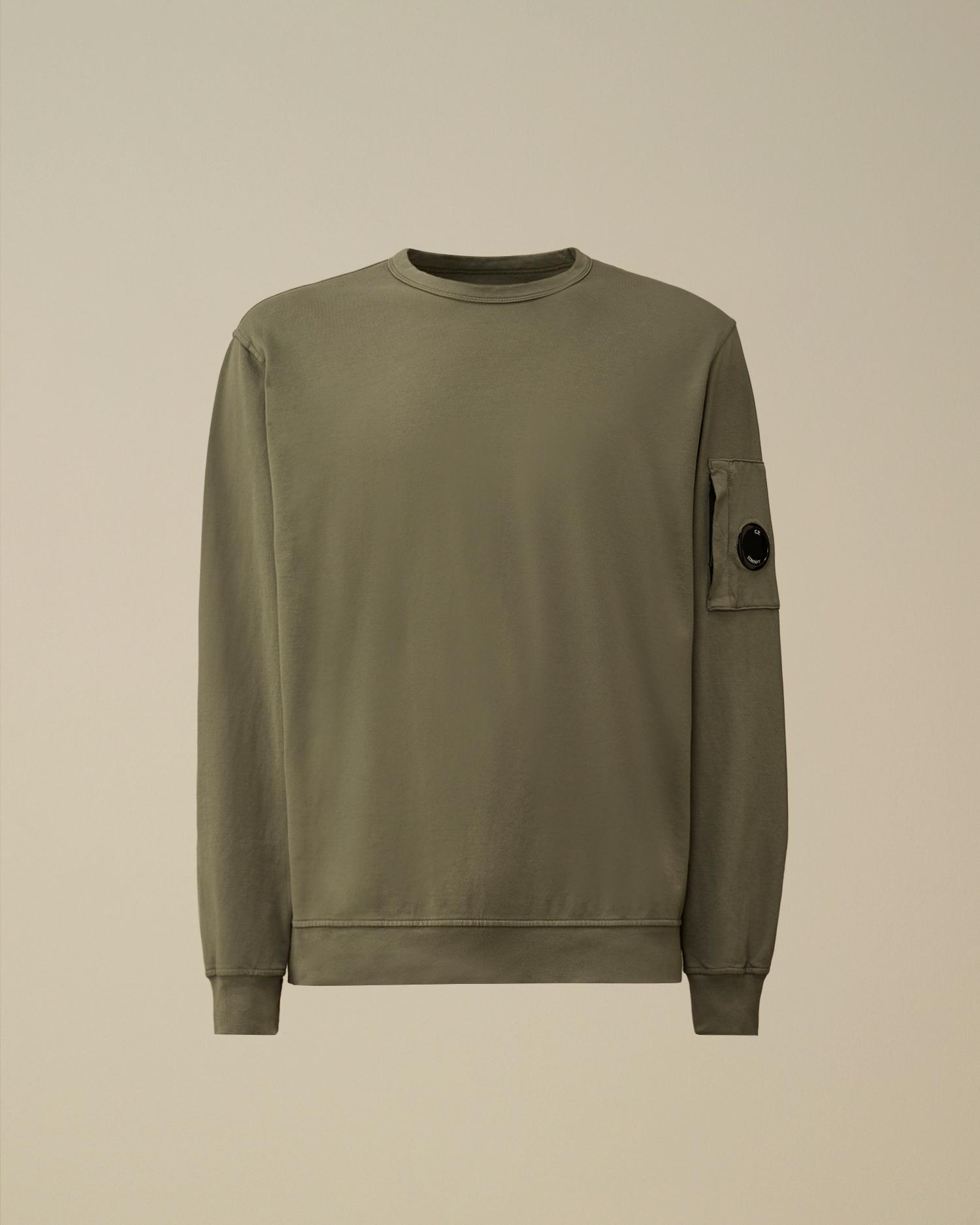 C.P. Company Lens Crewneck Sweatshirt — Olive